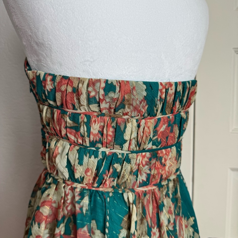 Pearl by Georgina Chapman Strapless Floral Handkerchief Hem Dress - Picture 8 of 14